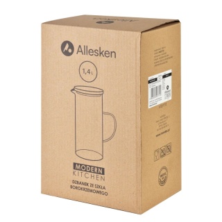 Duży szklany dzbanek czajnik 1,4 l do wody z pokrywką modern