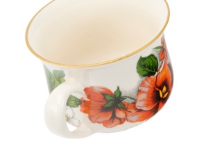 Kubek filiżanka bratki Mieroszów ceramika babuni