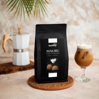 Kawa smakowa malibu ziarnista 1 kg świeżo palona Tommy cafe