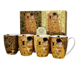 Zestaw 4 kubków kubki Klimt prezent malarstwo pocałunek