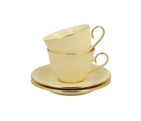 Komplet dwie filiżanki do kawy na urodziny vesper ecru