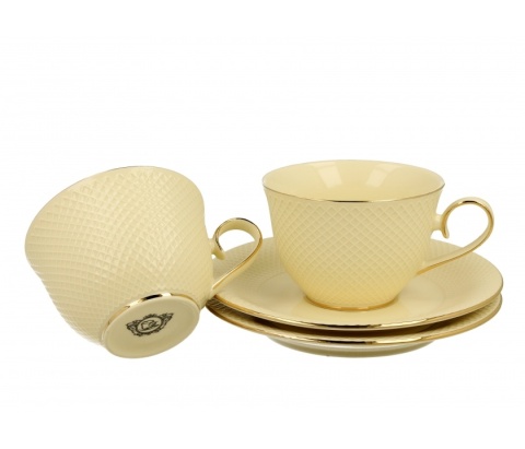 Komplet dwie filiżanki do kawy na urodziny vesper ecru