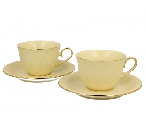 Komplet dwie filiżanki do kawy na urodziny vesper ecru