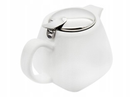 Komplet dzbanek czajnik ceramiczny z sitkiem biały 0,55l