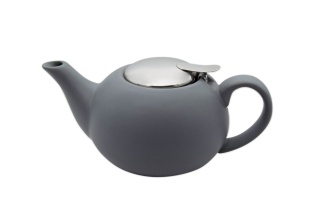 Zestaw dzbanek czajnik ceramiczny z sitkiem szary matowy