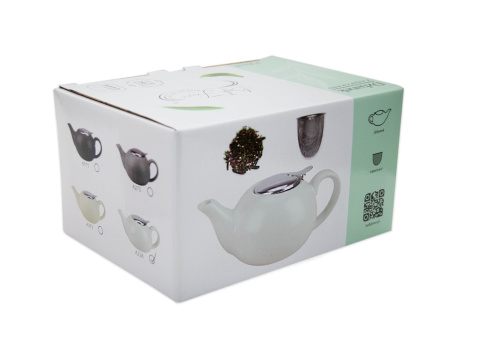 Zestaw dzbanek czajnik ceramiczny z sitkiem szary matowy