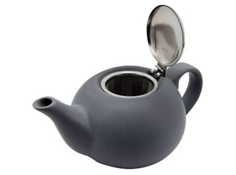 Zestaw dzbanek czajnik ceramiczny z sitkiem szary matowy