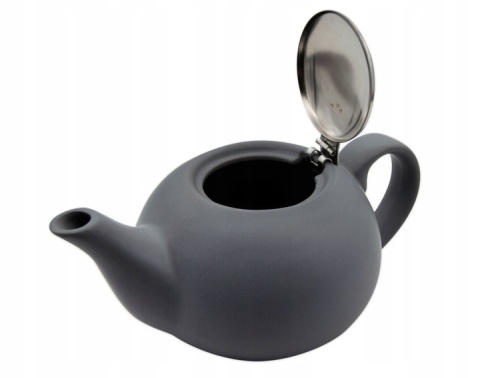 Zestaw dzbanek czajnik ceramiczny z sitkiem szary matowy