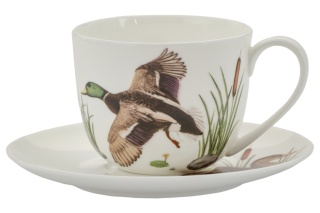 Zestaw filiżanka do kawy w pudełku kaczka Hajdecka ptaki