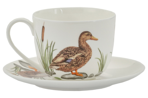 Zestaw filiżanka do kawy w pudełku kaczka Hajdecka ptaki