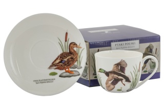 Zestaw filiżanka do kawy w pudełku kaczka Hajdecka ptaki