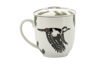 Komplet kubek sitko porcelana by Agata Hajdecka dzięcioł