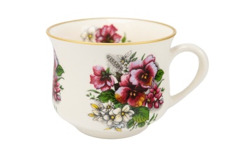 Kubek filiżanka bratki Mieroszów ceramika babuni