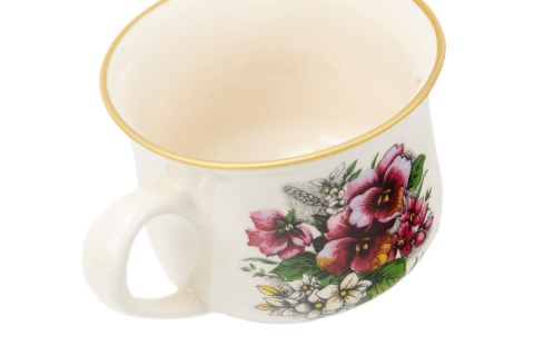 Kubek filiżanka bratki Mieroszów ceramika babuni