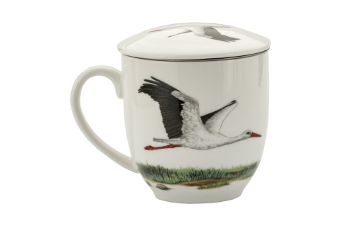 Komplet kubek zaparzacz prezent by Agata Hajdecka bocian