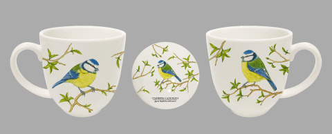 Komplet kubek zaparzacz ptaki Hajdecka sikorka modraszka