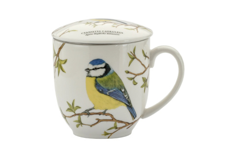 Komplet kubek zaparzacz ptaki Hajdecka sikorka modraszka