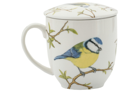 Komplet kubek zaparzacz ptaki Hajdecka sikorka modraszka