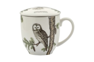 Komplet kubek sitko ptaki polski Hajdecka puszczyk uralski