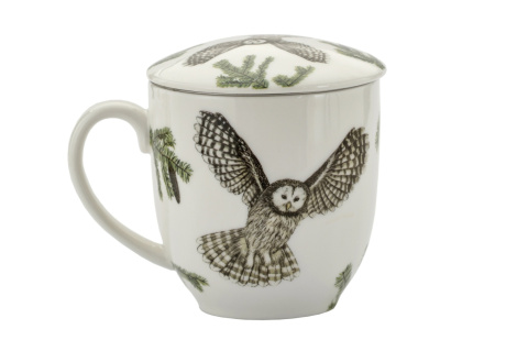 Komplet kubek sitko ptaki polski Hajdecka puszczyk uralski