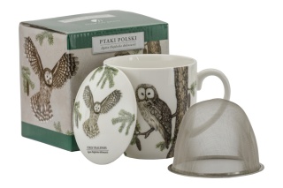 Komplet kubek sitko ptaki polski Hajdecka puszczyk uralski
