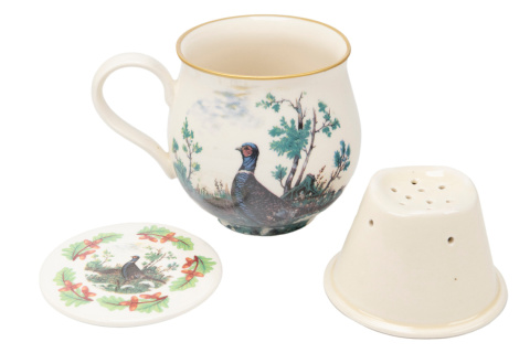 Kubek z Mieroszowa zaparzacz baniasty kuropatwa kogut bażant