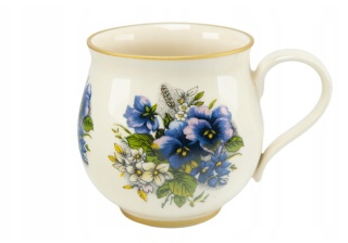 Kubek z Mieroszowa w kształcie baniastym kwiaty