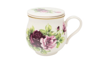 Kubek z Mieroszowa zaparzacz baryłka z różami