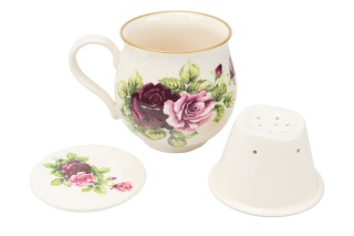 Kubek z Mieroszowa zaparzacz baryłka z różami