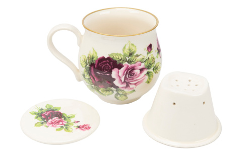 Kubek z Mieroszowa zaparzacz baryłka z różami