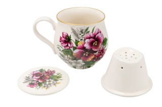 Kubek z Mieroszów zaparzacz baryłka kwiaty