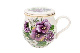 Kubek z Mieroszowa zaparzacz baniasty bratki