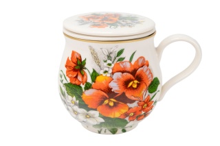 Kubek Mieroszów zaparzacz baryłka kwiaty sitko