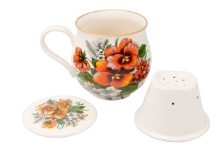 Kubek Mieroszów zaparzacz baryłka kwiaty sitko