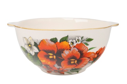 Miseczka z uszkami do zupy mleka Mieroszów bratki