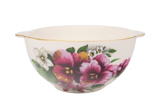 Miseczka z uszkami do zupy mleka Mieroszów bratki