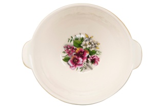 Miseczka z uszkami do zupy mleka Mieroszów bratki