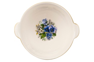 Miseczka z uszkami do zupy mleka Mieroszów bratki