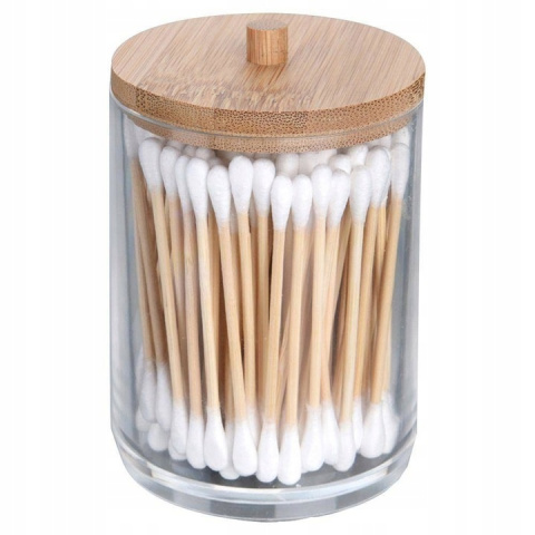 Pojemnik z pokrywką do łazienki na patyczki kosmetyczne