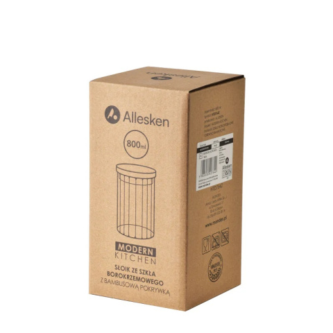 Szklany słoik z pokrywką do kuchni łazienki modern 800 ml