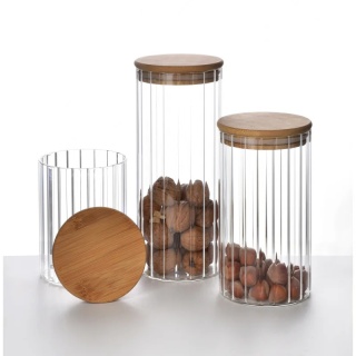 Szklany słoik z pokrywką do kuchni pojemnik modern 1,1 l