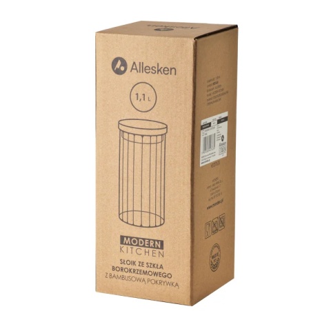 Szklany słoik z pokrywką do kuchni pojemnik modern 1,1 l