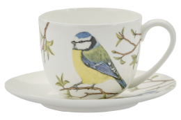 Zestaw filiżanka do kawy w pudełku sikorka modraszka ptaki polskie