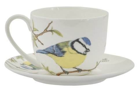 Zestaw filiżanka do kawy w pudełku sikorka modraszka ptaki polskie