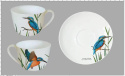 Zestaw filiżanka do kawy w pudełku zimorodek ptaki polskie