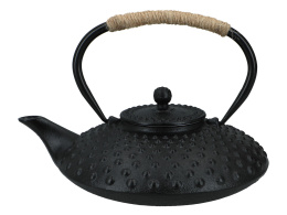 Czarny dzbanek żeliwny do parzenia herbaty sitko 780 ml