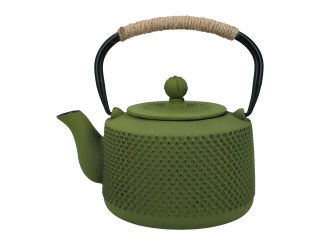 Dzbanek żeliwny do parzenia herbaty zielony zaparzacz 1l