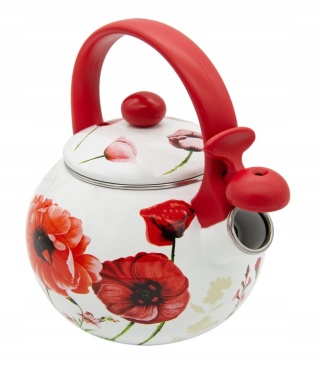 Emaliowany czajnik do wody 2,2 l gwizdek na indukcję maki