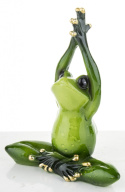 Ozdobna figurka na biurko żaba joga na szczęście medytacja