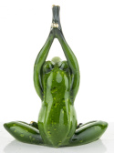 Ozdobna figurka na biurko żaba joga na szczęście medytacja
